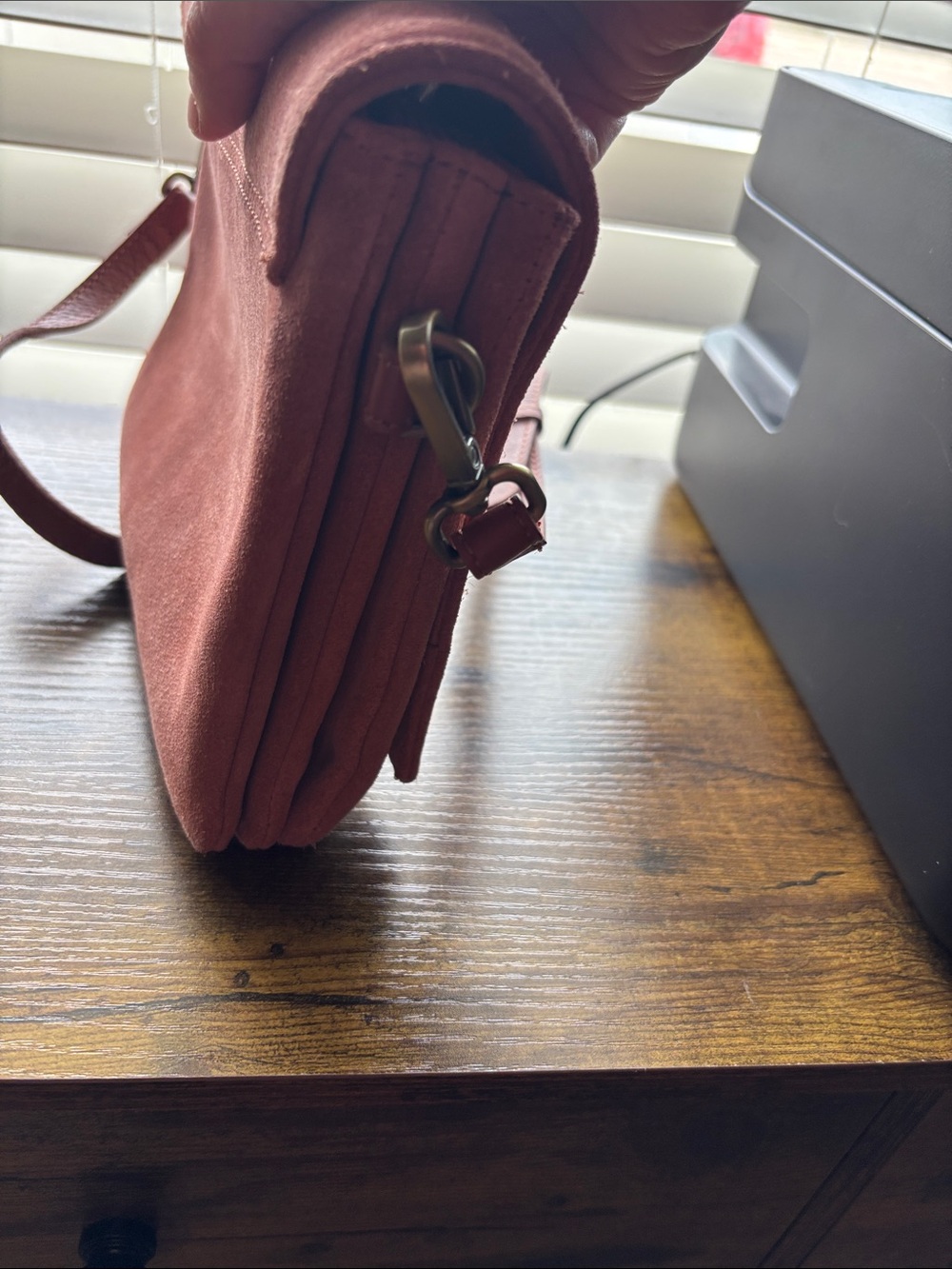 T.J.Maxx Rust Suede Crossbody Bag - Picture 4 of 11